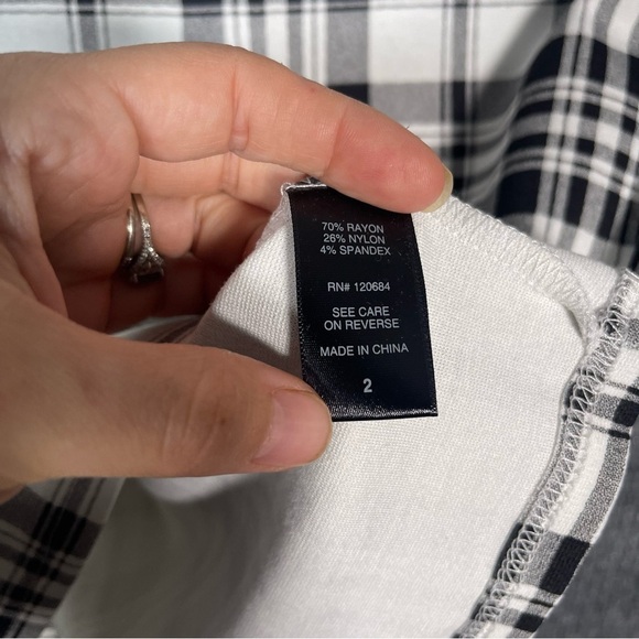 Torrid NWT Women’s 2X Midi Pencil Skirt Stretch Workwear Black White Plaid - Picture 7 of 9